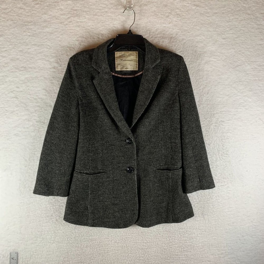 Cartonnier Blazer Jacket Sweater Women's Medium Notch Lapel Single Breasted 8575